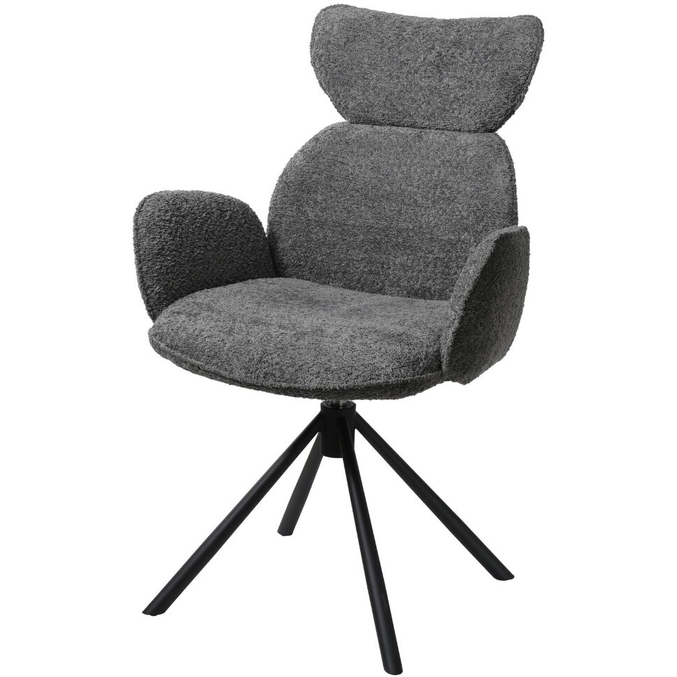Стул VARDY 360 град.поворот. Белый букле XD841-01 / Серый, ®DISAUR 