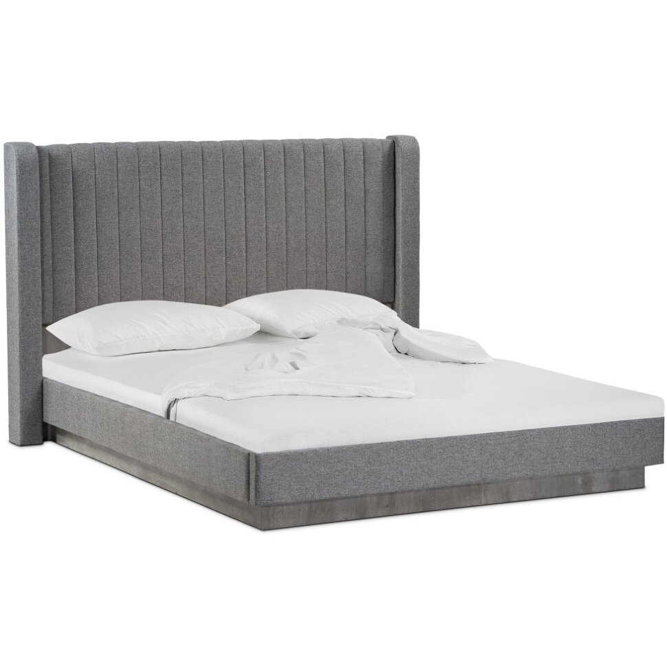 Кровать Tulip 160х200 с ПМ метрополитан грей / белая матовая Кровать Tulip 160х200 с ПМ метрополитан грей / белая матовая