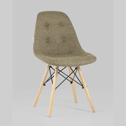 Стул Stool Group DSW SOFT светло-коричневый обивка рогожка ножки массив бука металлический каркас 