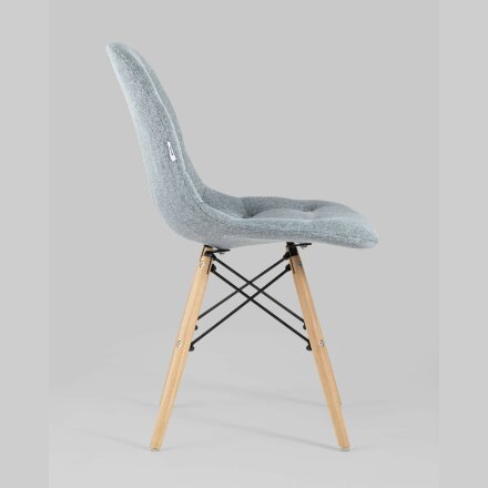 Стул Stool Group DSW SOFT серо-голубой обивка рогожка ножки массив бука металлический каркас 