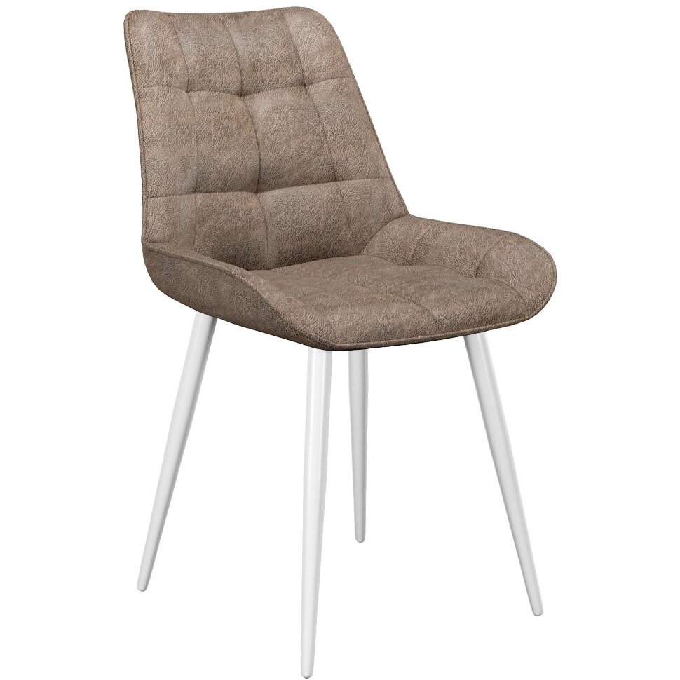Стул DikLine 206М PRADO6 CAPPUCCINO, ножки белые Стул DikLine 206М PRADO6 CAPPUCCINO, ножки белые