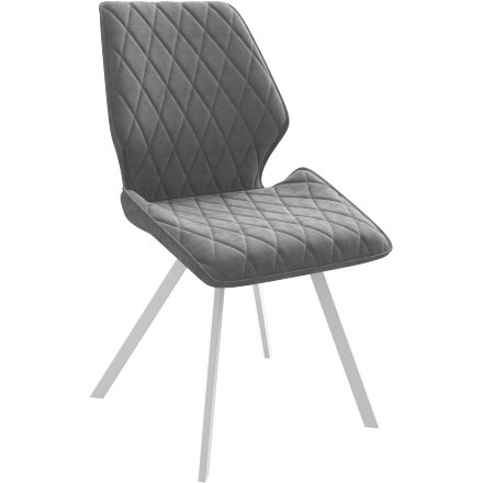 Стул DikLine 243PRO поворотный B22 GREY, ножки белые 
