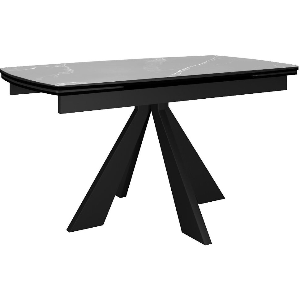 Стол DikLine SKU120 Керамика Серый мрамор/подстолье черное/опоры черные Стол DikLine SKU120 Керамика Серый мрамор/подстолье черное/опоры черные