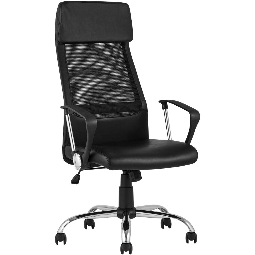 Компьютерное кресло TopChairs TopChairs Bonus офисное черное в обивке из экокожи и сетки, механизм качания Top Gun Компьютерное кресло TopChairs TopChairs Bonus офисное черное в обивке из экокожи и сетки, механизм качания Top Gun