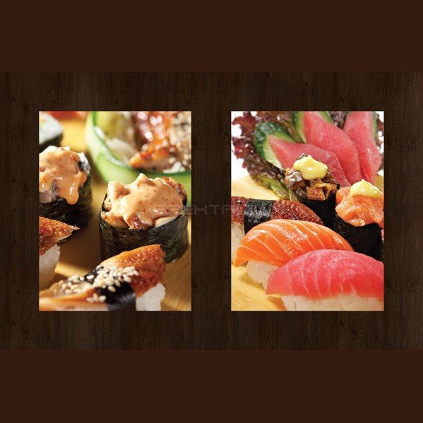 Круглая столешница Werzalit (60 см) 272-690/691 суши печать Коричневый с рисунком