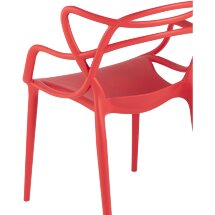 Стул пластиковый Stool Group Masters (Мастерс) красный с декорированной спинкой ножки пластик