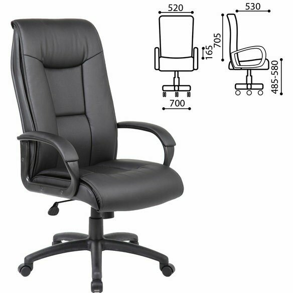 Кресло офисное BRABIX PREMIUM "Work EX-513", экокожа, черное, 531943 Черный