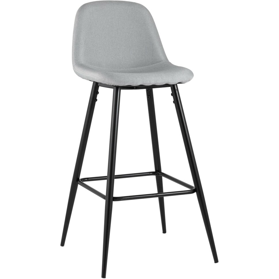 Стул барный Stool Group Валенсия серый с подножкой, ножки черные Стул барный Stool Group Валенсия серый с подножкой, ножки черные