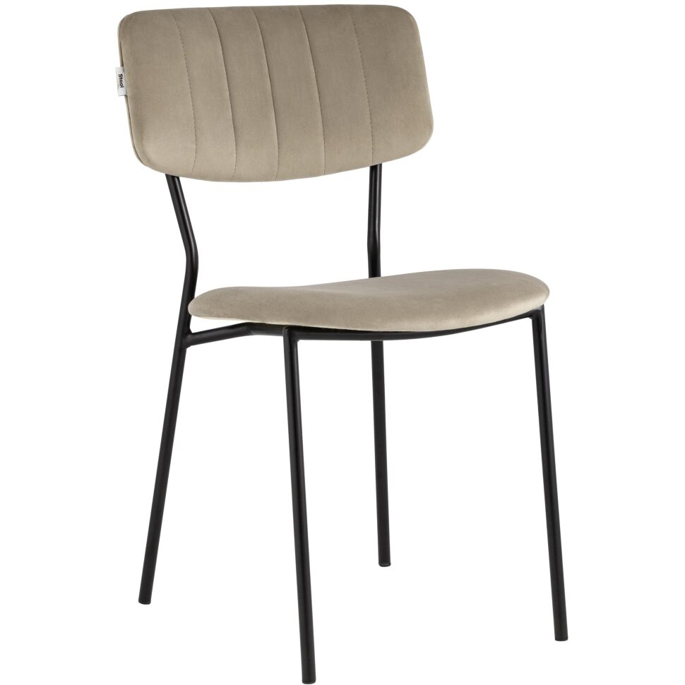 Стул Stool Group для кухни Бандо велюр бежевый черные ножки из металла Стул Stool Group для кухни Бандо велюр бежевый черные ножки из металла