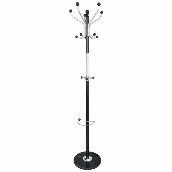 Вешалка-стойка BRABIX "CR-870" на мраморном диске, металл, 5+3 крючка, цвет коричневый, 606436 Коричневый