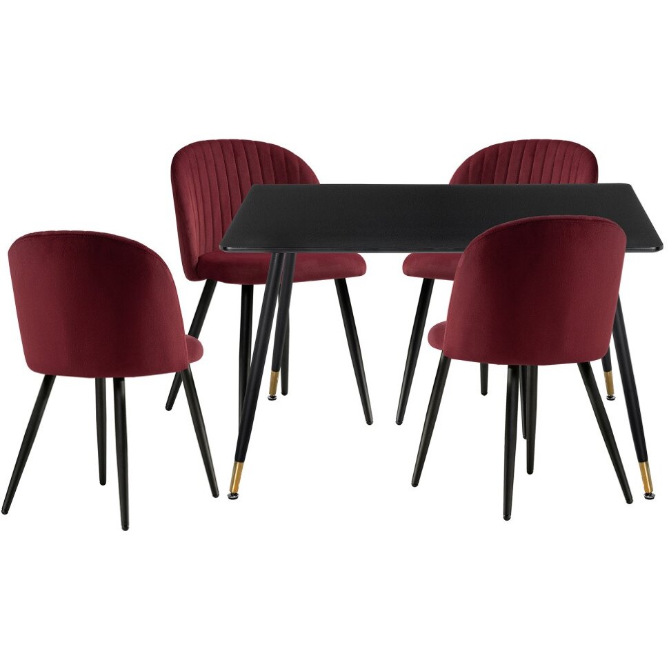 Обеденная группа Cельда black / wine red Обеденная группа Cельда black / wine red