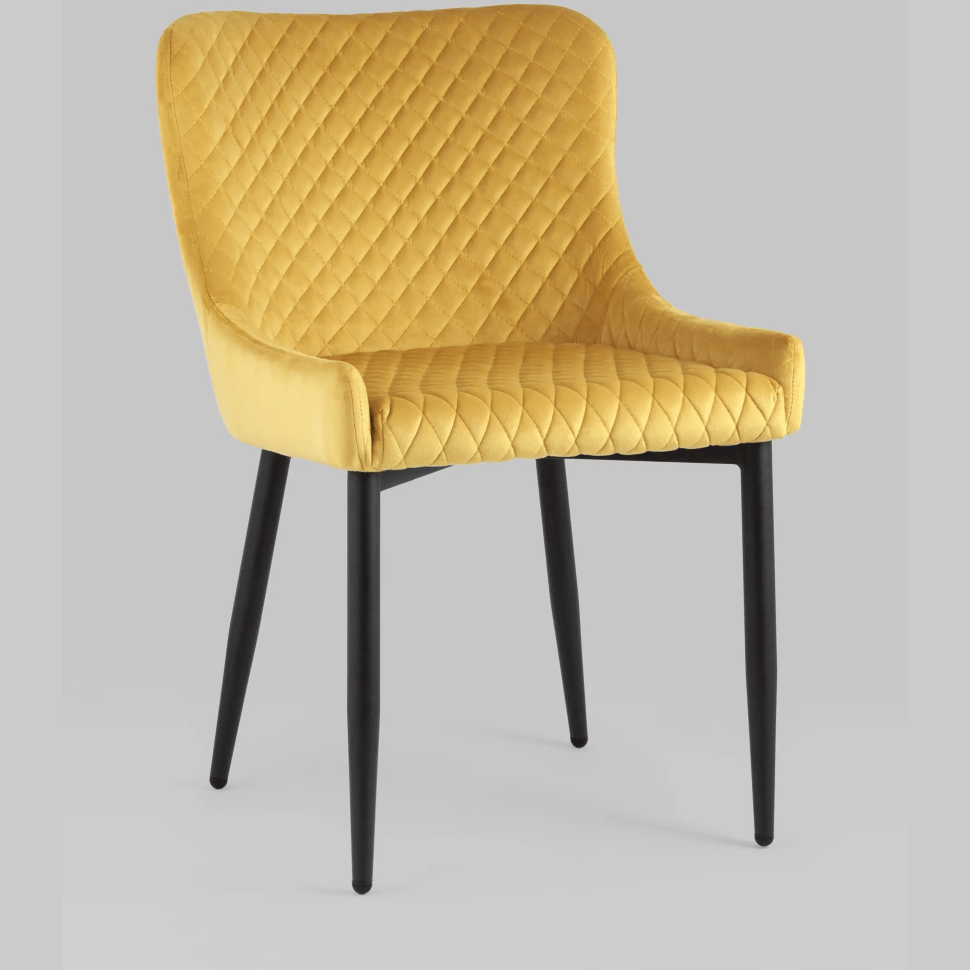 Стул мягкий Stool Group Ститч ткань велюр оранжевый прострочка и черные металлические ножки Стул мягкий Stool Group Ститч ткань велюр оранжевый прострочка и черные металлические ножки